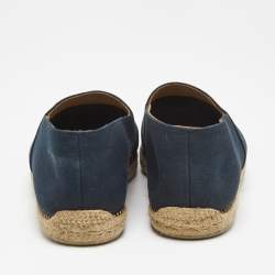 Christian Louboutin Navy Blue Canvas Cario Loubi Espadrilles Size 45
