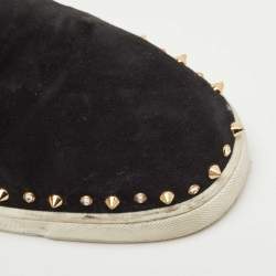 Christian Louboutin Black Suede Spike Pik Boat Sneakers Size 43