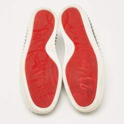 Christian Louboutin Grey/White Python Spike Pik Boat Sneakers Size 43