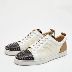 Christian Louboutin Louis Junior Spikes Sneakers in Grey Leather ref.753881  - Joli Closet