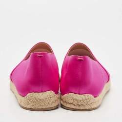 Christian Louboutin Pink Satin Slip On Espadrille Flats Size 43