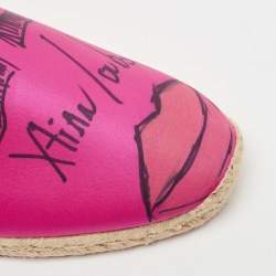 Christian Louboutin Pink Satin Slip On Espadrille Flats Size 43
