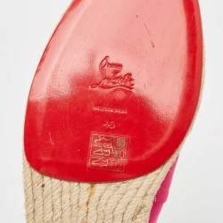 Christian Louboutin Pink Satin Slip On Espadrille Flats Size 43