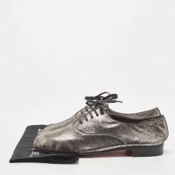 Christian Louboutin Metallic Laminated Suede Oxfords Size 42