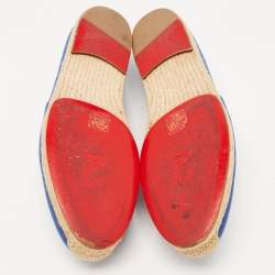 Christian Louboutin Blue Canvas Nanou Orlato Espadrille Flats Size 42