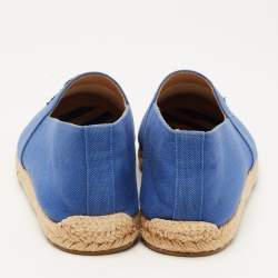 Christian Louboutin Blue Canvas Nanou Orlato Espadrille Flats Size 42