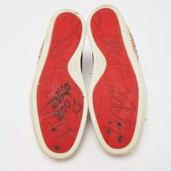 Pre Owned Christian Louboutin Multicolor Crystal Embellished Suede, Leopard Print Calf Hair and Leather No Limit Spikes Sneakers Size 42