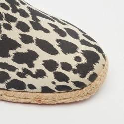Christian Louboutin Black/White Animal Print Fabric Espadrille Flats Size 42