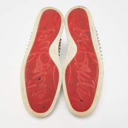 Christian Louboutin White Leather Louis Spikes High Top Sneakers Size 41