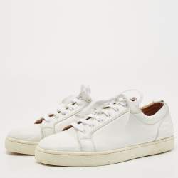 Pre Owned Christian Louboutin White Leather Vieira Low Top Sneakers Size 45
