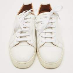 Pre Owned Christian Louboutin White Leather Vieira Low Top Sneakers Size 45