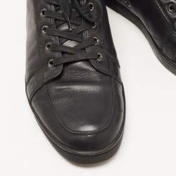 Pre Owned Christian Louboutin Black Leather Rantus Orlato High Top Sneakers Size 42.5