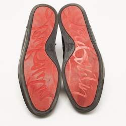 Pre Owned Christian Louboutin Black Leather Rantus Orlato High Top Sneakers Size 42.5