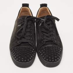 Pre Owned Christian Louboutin Suede Junior Spike Low Top Sneakers Size 41
