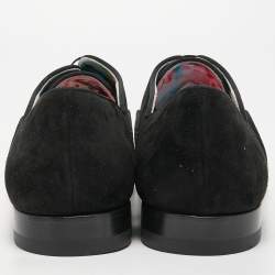 Christian Louboutin Black/White Canvas Greggo Lace Up Espadrille Size 42
