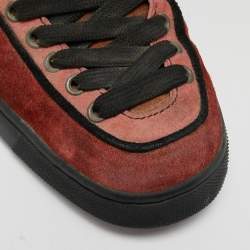 Christian Louboutin Multicolor Suede Alfie High Top Sneakers Size 41