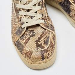 Christian Louboutin Brown/Beige Python Rantus Orlato High Top Sneakers Size 41