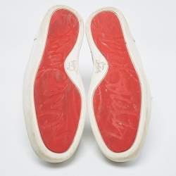 Pre Owned Christian Louboutin White Leather Louis High Top Sneakers Size 43