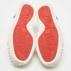 Pre Owned Christian Louboutin Multicolor Suede And Canvas Spiked Orlato Low Top Sneakers Size 40.5