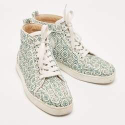 مملوكة مسبقًا حذاء رياضي كريستيان لوبوتان رانت اس أورلاتو جلد مغزول متعدد الألوان مقاس 39