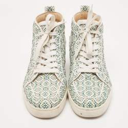 مملوكة مسبقًا حذاء رياضي كريستيان لوبوتان رانتاس أورلاتو جلد مغزول متعدد الألوان مقاس 39