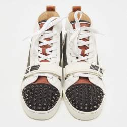 Christian Louboutin Multicolor Leather Lou Spike High Top Sneakers Size 42