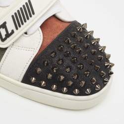 Christian Louboutin Multicolor Leather Lou Spike High Top Sneakers Size 42