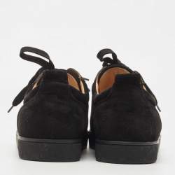 Christian Louboutin Black Suede Louis Junior Spike Sneakers Size 45