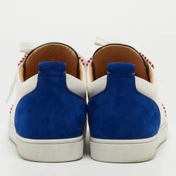 مملوكة مسبقًا Christian Louboutin Multicolor Suede and Patent Louis Junior Spikes Sneakers Size 45