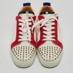 مملوكة مسبقًا Christian Louboutin Multicolor Suede and Patent Louis Junior Spikes Sneakers Size 45