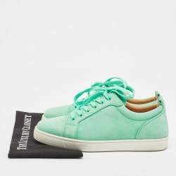 Christian Louboutin green Suede Rantulow Low Top Sneakers Size 41.5