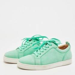 Christian Louboutin green Suede Rantulow Low Top Sneakers Size 41.5