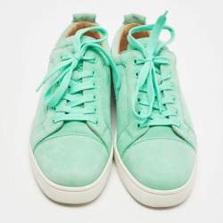 Christian Louboutin green Suede Rantulow Low Top Sneakers Size 41.5