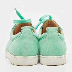 Christian Louboutin green Suede Rantulow Low Top Sneakers Size 41.5
