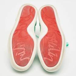 Christian Louboutin green Suede Rantulow Low Top Sneakers Size 41.5