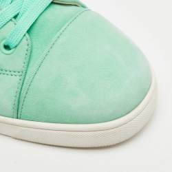 Christian Louboutin green Suede Rantulow Low Top Sneakers Size 41.5