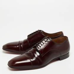 Christian Louboutin Burgundy Leather Lace Up Derby Size 43 