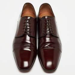 Christian Louboutin Burgundy Leather Lace Up Derby Size 43 