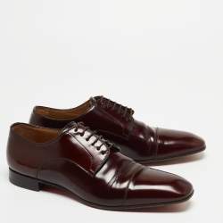 Christian Louboutin Burgundy Leather Lace Up Derby Size 43 