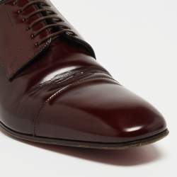 Christian Louboutin Burgundy Leather Lace Up Derby Size 43 