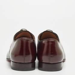 Christian Louboutin Burgundy Leather Lace Up Derby Size 43 