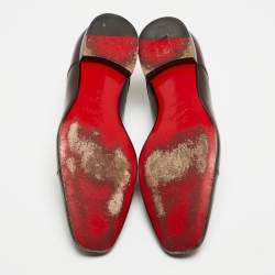 Christian Louboutin Burgundy Leather Lace Up Derby Size 43 