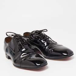 Christian Louboutin Black Patent Leather Cap Top Oxford Size 43