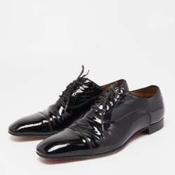 Christian Louboutin Black Patent Leather Cap Top Oxford Size 43