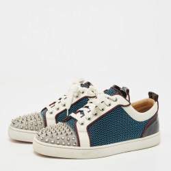مملوكة مسبقًا Christian Louboutin Multicolor Leather and Mesh Louis Junior Spikes Sneakers Size 40.5