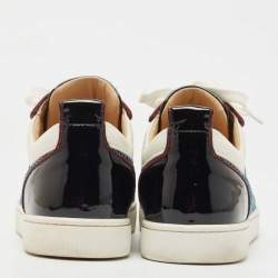 مملوكة مسبقًا Christian Louboutin Multicolor Leather and Mesh Louis Junior Spikes Sneakers Size 40.5