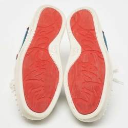 مملوكة مسبقًا Christian Louboutin Multicolor Leather and Mesh Louis Junior Spikes Sneakers Size 40.5