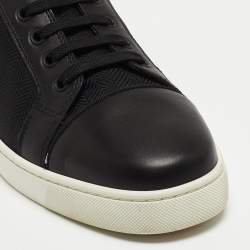 Christian Louboutin Black Leather and Canvas Low Top Sneakers Size 42 