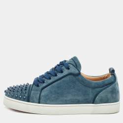 Christian Louboutin Grey Suede Louis Orlato Junior Spikes Sneakers