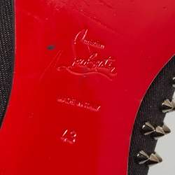 Christian Louboutin Black Denim Dandelion Spikes Loafers Size 43